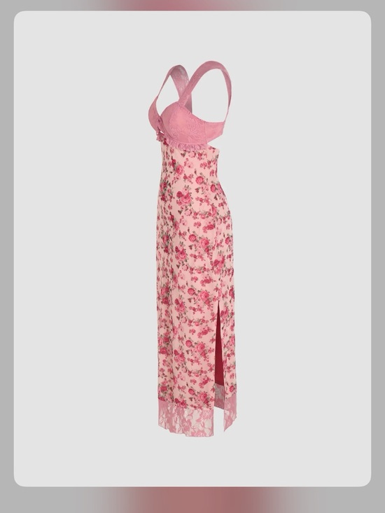 Cider Dresses & Skirts - Cider Pink Floral Maxi Slip Dress
